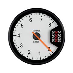 Stack Tachometer, Clubman, 80Mm, White, 0-8K Rpm