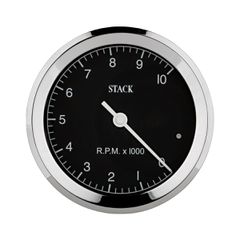Stack Tachometer, Classic, 80Mm, Black, 0-10K Rpm