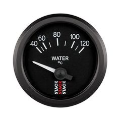 Stack Gauge, Water Temp, Electric, 52Mm, Blk, 40-120ºc, M10 Male