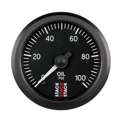 Stack Gauge, Oil Press, Pro Stepper Motor, 52Mm, Blk, 0-100Psi, 1/8" Nptf Male