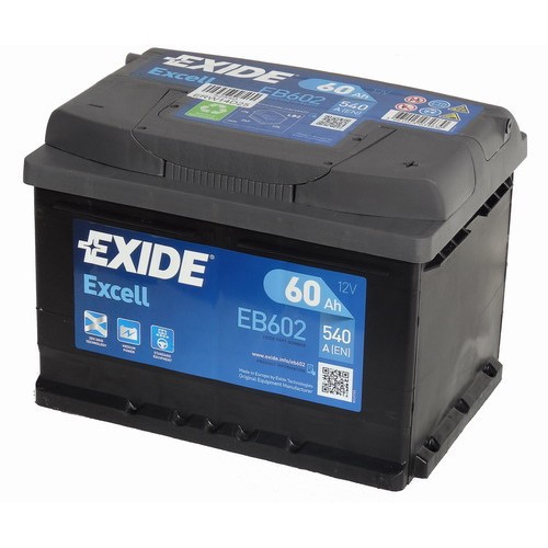 ΜΠΑΤΑΡΙΑ EXIDE EXCELL 60Ah 540AEN EB602- 12 ΜΗΝΕΣ ΓΡΑΠΤΗ ΕΓΓΥΗΣΗ-DELIVERY + ΤΟΠΟΘΕΤΗΣΗ ΣΕ ΟΛΗ ΤΗ ΘΕΣΣΑΛΟΝΙΚΗ