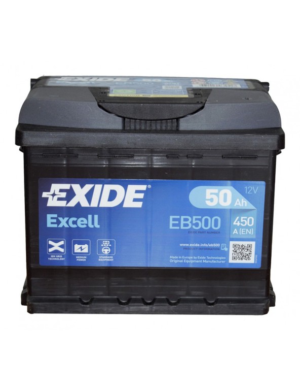 EXIDE EXCELL 50Ah 450AEN (EB500)- Δωρεάν delivery και τοποθέτηση στην Θεσσαλονίκη