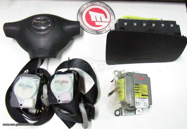  ΣΕΤ ΑΕΡΟΣΑΚΩΝ AIR BAG ΜΕ ΕΓΚΕΦΑΛΟ ΚΑΙ ΖΩΝΕΣ TOYOTA YARIS 3ΠΟΡΤΟ ΓΑΛΛΙΚΟ (2003-2005) [89170-0D080]