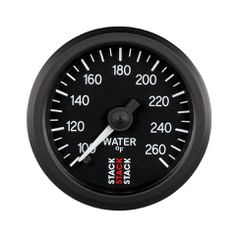Stack Gauge, Water Temp, Pro Stepper Motor, 52Mm, Blk, 100-260ºf, 1/8" Nptf Male