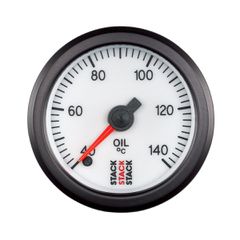 Stack Gauge, Oil Temp, Pro Stepper Motor, 52Mm, Wht, 40-140ºc, 1/8" Nptf Male