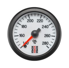 Stack Gauge, Oil Temp, Pro Stepper Motor, 52Mm, Wht, 140-280ºf, 1/8" Nptf Male