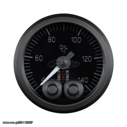 Stack Gauge, Oil Temp, Pro-Control, 52Mm, Blk, 40-140ºc, 1/8" Nptf Male