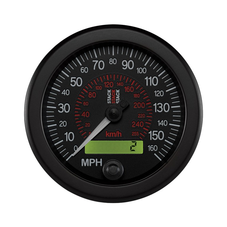 Stack Speedometer, Electronic, 88Mm, Blk, 0-160 Mph / 260 Km/H Programmable