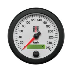 Stack Speedometer, Electronic, 88Mm, Wht, 0-260 Km/H Programmable