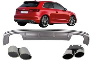 ΠΙΣΩ ΣΠΟΙΛΕΡ (Diffuser) Audi A3 8V Hatchback S3 (Design) ΕΤΟΙΜΟΠΑΡΑΔΟΤΑ