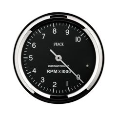 Stack Tachometer, Chronotronic, 80Mm, Blk, 0-10K Rpm