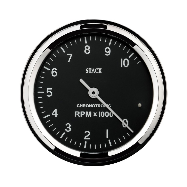 Stack Tachometer, Chronotronic, 80Mm, Blk, 0-10K Rpm