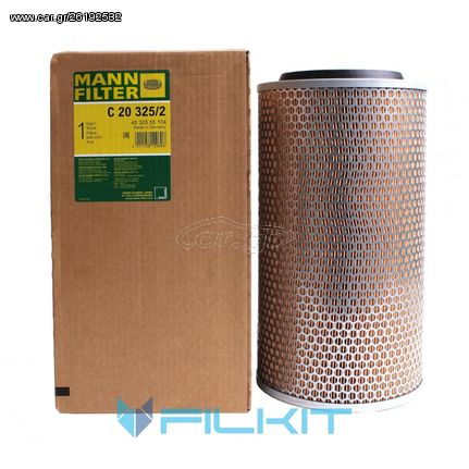 MANN C 20325/2 AIR FILTER DAF DEUTZ FAIR,JOHN DEERE, MASSEY, MAN KHT (ΔΙΑΣΤΑΣΕΙΣ ΕΞΩΤ.ΔΙΑΜΕΤΡΟΣ 198mm,ΕΣΩΤ. ΔΙΑΜΕΤΡΟΣ 103mm,ΥΨΟΣ 378mm.