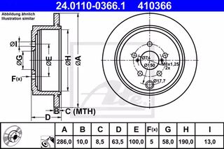 Δισκόπλακες SUBARU IMPREZA 2008 - 2014 ATE 24.0110-0366.1