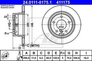 Δισκόπλακες BMW 1 Series 2012 - 2015 ATE 24.0111-0175.1