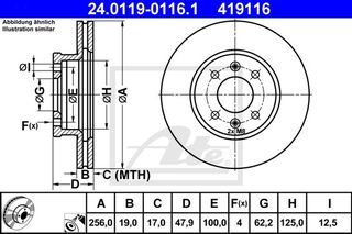 Δισκόπλακες HYUNDAI GETZ 2002 - 2005 ( TB ) ATE 24.0119-0116.1