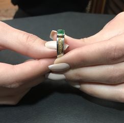 Δαχτυλιδι 18k με Σμαράγδι και Μπριγιάν-thumb-4