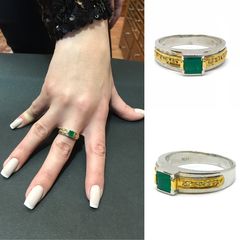 Δαχτυλιδι 18k με Σμαράγδι και Μπριγιάν-thumb-9