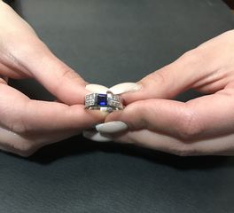 Δαχτυλιδι 18k με Ζαφείρι και Μπριγιάν