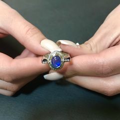Δαχτυλιδι 18k με Ζαφείρι και Μπριγιάν