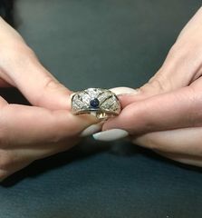 Δαχτυλιδι 18k με Ζαφειρια και Μπριγιαν-thumb-5