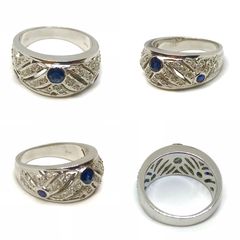 Δαχτυλιδι 18k με Ζαφειρια και Μπριγιαν-thumb-14