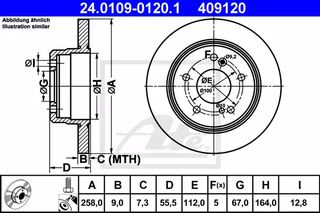 Δισκόπλακες MERCEDES C CLASS 1993 - 1995 ( W202 ) ATE 24.0109-0120.1