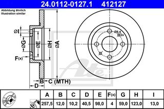 Δισκόπλακες FIAT BRAVA 1995 - 2003 ( 182 ) ATE 24.0112-0127.1