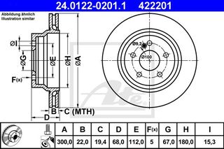 Δισκόπλακες MERCEDES E CLASS 2002 - 2006 ( W211 ) ATE 24.0122-0201.1