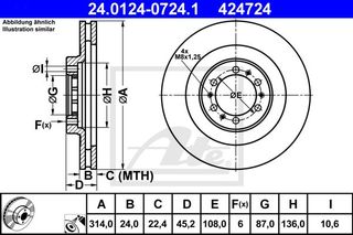 Δισκόπλακες MITSUBISHI PAJERO 2001 - 2008 SPORT ATE 24.0124-0724.1