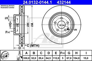 Δισκόπλακες MERCEDES E CLASS 2002 - 2006 ( W211 ) ATE 24.0132-0144.1