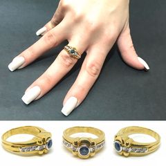 Δαχτυλιδι 18k με Ζαφείρι και Μπριγιάν