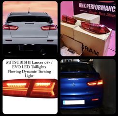 ΦΑΝΑΡΙΑ ΠΙΣΩ LED MITSUBISHI Lancer 08+ / EVO X 08 + Flowing Dynamic Turning Light ΕΤΟΙΜΟΠΑΡΑΔΟΤΑ