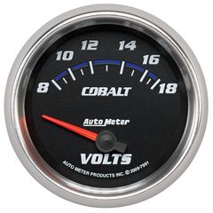 Autometer Gauge, Voltmeter, 2 5/8", 18V, Electric, Cobalt