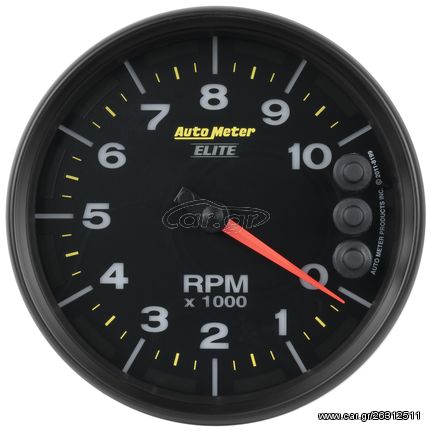 Autometer Gauge, Tach, 5", 10K Rpm, Carbon Fiber, W/ Pit Road Lights & Peak, Nascar Can