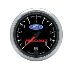 Autometer Gauge, Tachometer, 3 3/8", 10K Rpm, In-Dash, Ford Racing