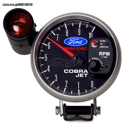 Autometer Gauge, Tach, 5", 10K Rpm, Pedestal W/ Ext. Shift-Lite, Ford Racing