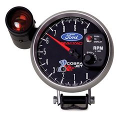 Autometer Gauge, Tach, 5", 10K Rpm, Pedestal W/ Ext. Shift-Lite, Ford Racing 'Cobra Jet'