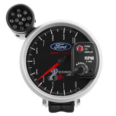 Autometer Gauge, Tach, 5", 10K Rpm, Pedestal W/Ext. Super-Lite, Ford Racing 'Cobra Jet'