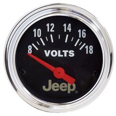 Autometer Gauge, Voltmeter, 2 1/16", 18V, Elec, Jeep
