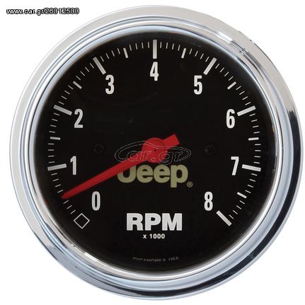 Autometer Gauge, Tachometer, 3 3/8", 8K Rpm, In-Dash, Jeep