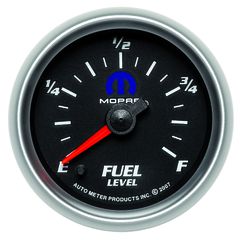 Autometer Gauge, Fuel Level, 2 1/16", 0-280Ω Programmable, Black, Mopar
