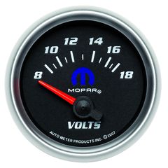 Autometer Gauge, Voltmeter, 2 1/16", 18V, Electric, Black, Mopar