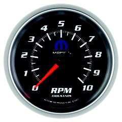 Autometer Gauge, Tachometer, 3 3/8", 10K Rpm, In-Dash, Black, Mopar