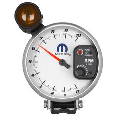 Autometer Gauge, Tachometer, 5", 10K Rpm, Pedestal W/ Ext. Shift-Lite, White, Mopar