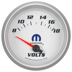 Autometer Gauge, Voltmeter, 2 5/8", 18V, Electric, White, Mopar