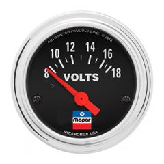 Autometer Gauge, Voltmeter, 2-1/16", 8-18 Volts, Elec, Mopar Classic