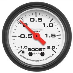 Autometer Gauge, Vac/Boost, 2 1/16", -1 - +2 Bar, Mechanical, Phantom