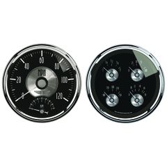 Autometer Gauge Kit, 2 Pc., Quad & Tach/Speedo, 5", Prestige Blk. Diamond