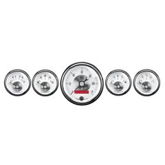 Autometer Gauge Kit, 5 Pc., 3 3/8" & 2 1/16", Elec. Speedo W/ Lcd Odo, Prestige Pearl